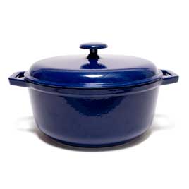 Innova Color Cast Porcelain Enameled Cast Iron 5-Quart Round Dutch Oven