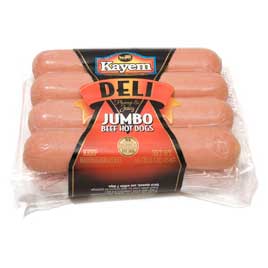 Kayem Deli Jumbo Beef Hot Dogs