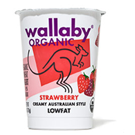 Wallaby Organic Creamy Australian Style Lowfat Strawberry Yogurt